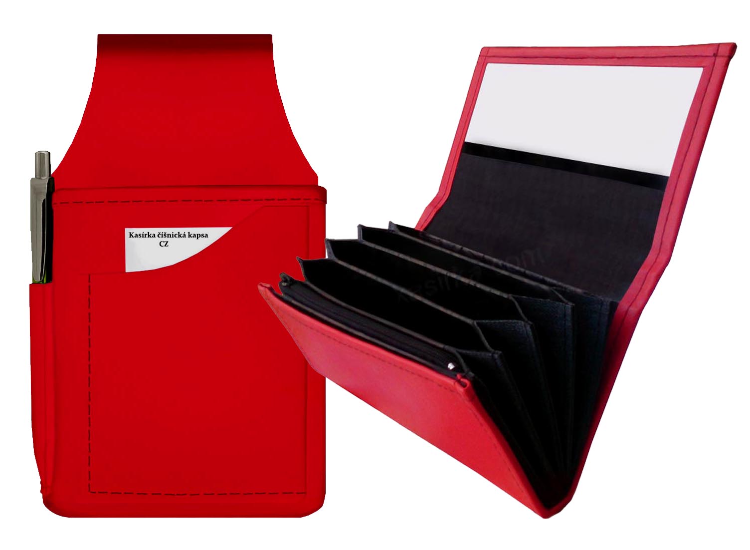 Číšnický set - RED - kasírka kapsa opasek
